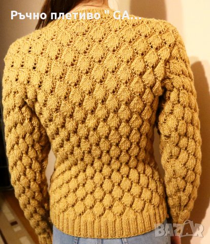 Ръчно плетена кафява блуза, снимка 5 - Блузи с дълъг ръкав и пуловери - 34877349