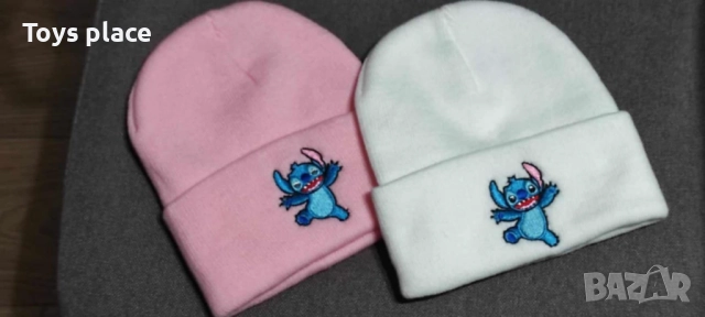 Бяла/розова Зимна шапка Лило и Стич Lilo and Stitch , снимка 2 - Шапки, шалове и ръкавици - 52581699