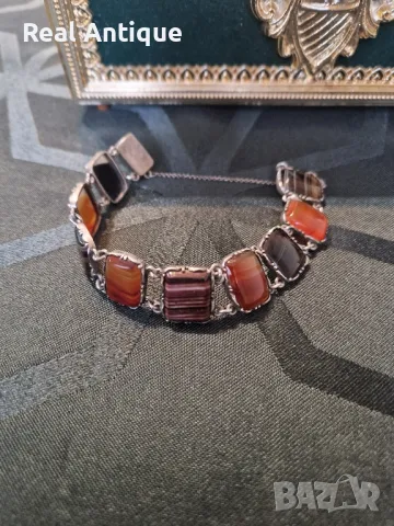 Уникална изключително красива антикварна сребърна гривна , снимка 4 - Антикварни и старинни предмети - 49175611