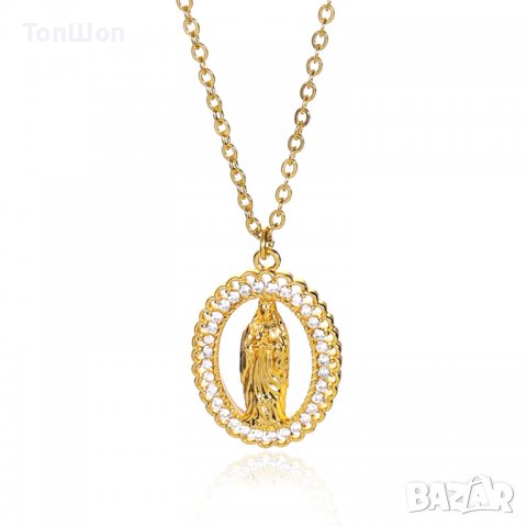 Колие Дева Мария с камъни - 2 Модела, снимка 2 - Колиета, медальони, синджири - 37310596