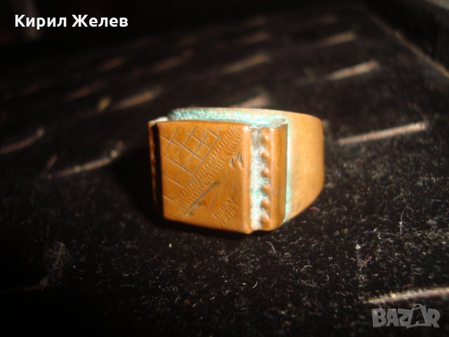 СТАРО БИЖУ МЕДЕН РЪЧНО ИЗРАБОТЕН и ОРНАМЕНТИРАН КЛАСИЧЕСКИ МОДЕЛ МАСИВЕН ПРЪСТЕН РЯДЪК 22258, снимка 13 - Пръстени - 33136057