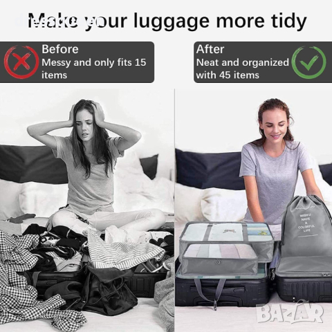 4125 Комплект органайзери за куфари 9 в 1, снимка 9 - Други стоки за дома - 44908895