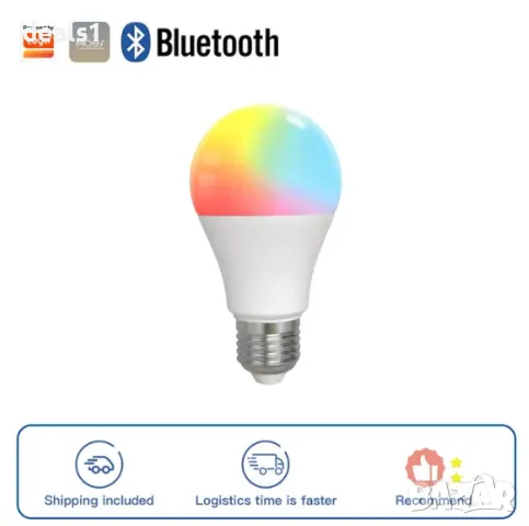 MOES Интелигентна Bluetooth LED Крушка с Регулируема Светлина 9W E27 Регулируем Цвят 