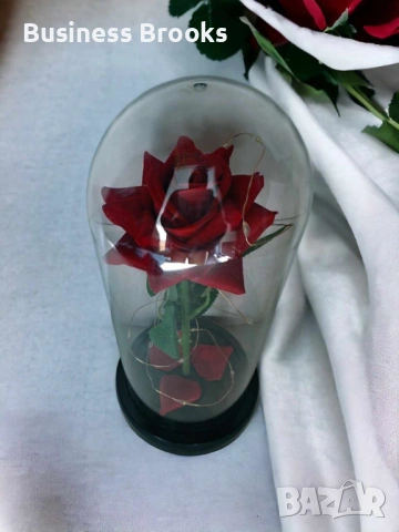 Красива осветена роза в стъкленица с красива подаръчна кутия, снимка 5 - Романтични подаръци - 53225986