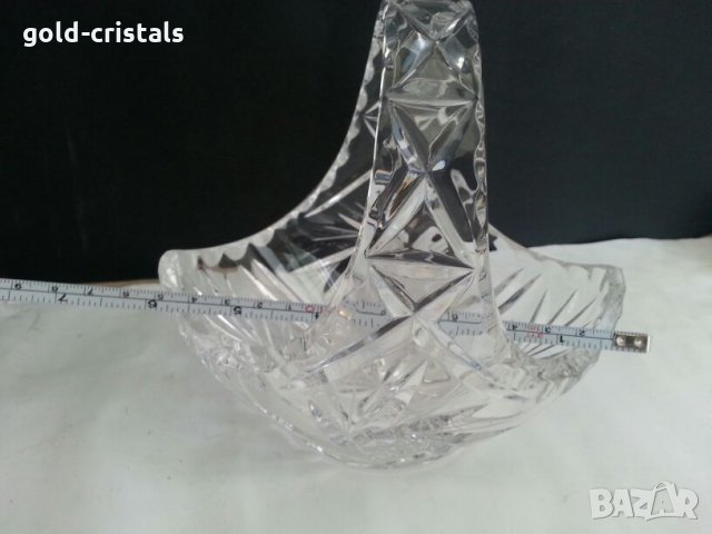 кристална купа кошничка фруктиера бонбониера, снимка 3 - Антикварни и старинни предмети - 26647355