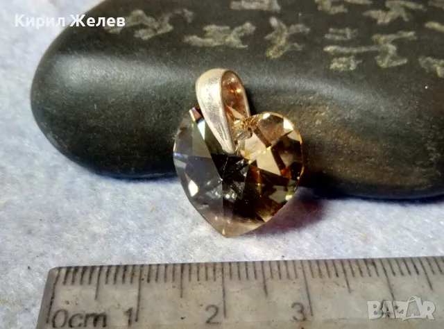 СКЪПОЦЕНЕН ЮВЕЛИРНО ФАСЕТИРАН КРИСТАЛЕН МЕДАЛЬОН СЪРЧИЦЕ със СРЕБРО 925 РОМАНТИЧЕН АРТ ПЕНДАНТ 48811, снимка 3 - Колиета, медальони, синджири - 48818632