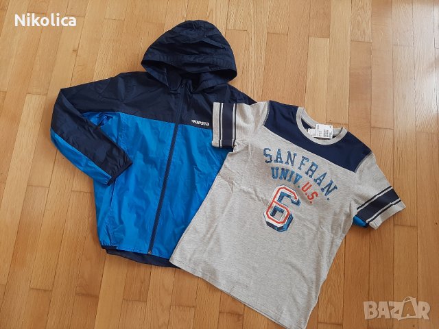 Детски къс панталон H&M, блузи H&M, лятно яке Kipsta, за 12г.момче.НОВИ., снимка 2 - Детски комплекти - 28133546