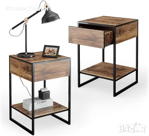 Комплект от 2 бр нощни шкафчета, снимка 3 - Шкафове - 49604091