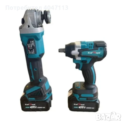 Комплект от акумулаторен ъглошлайф и гайковерт 36V 8Ah, снимка 4 - Други инструменти - 51367608