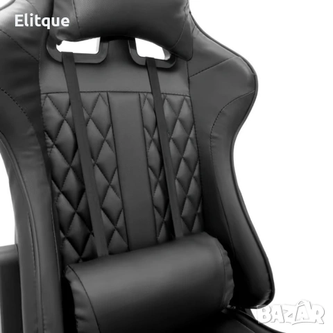 Геймърски стол с прибираща се подложка за крака и функция за масаж - черен, снимка 10 - Други стоки за дома - 53242884