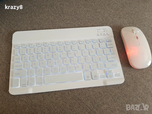 Безжични с RGB подсветка Bluetooth Мишка и клавиатура за TV box / Android box компютър / лаптоп, снимка 5 - Клавиатури и мишки - 52522529