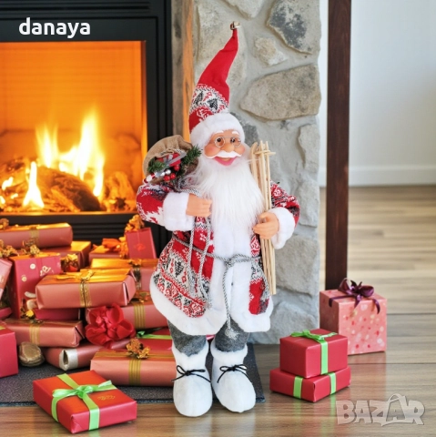 6223 Голяма фигура на Дядо Коледа коледна украса за интериор, 63 см, снимка 4 - Декорация за дома - 52024673