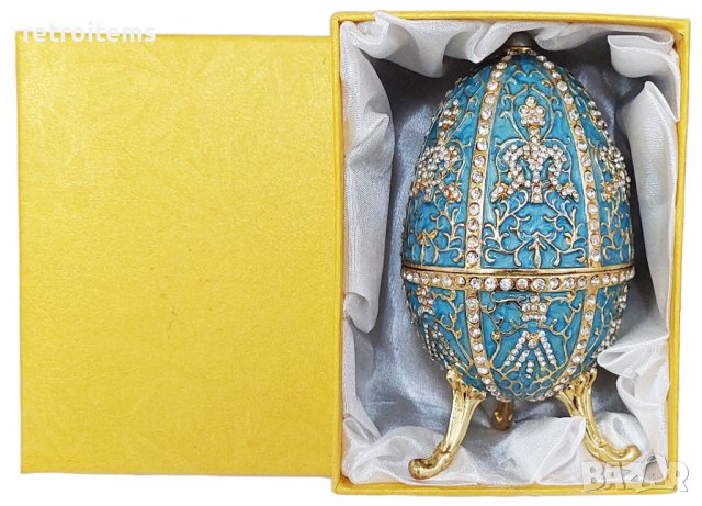 Фаберже стил, кутийки-яйца за бижута в луксозна подаръчна кутия., снимка 5 - Декорация за дома - 43218250