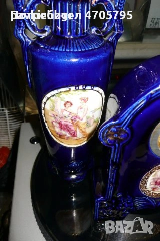 Комплект вази порцелан + работещ часовник порцелан, снимка 4 - Антикварни и старинни предмети - 53064424