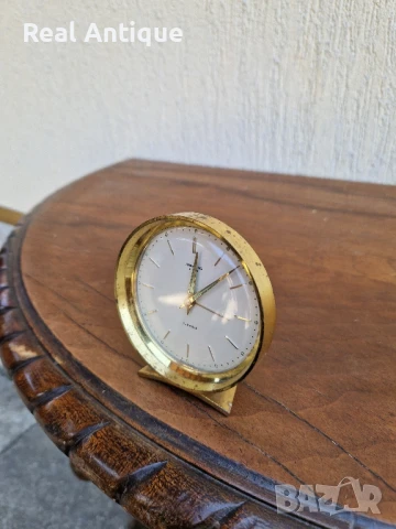 Антикварен колекционерски немски бронзов часовник будилник Junghans , снимка 5 - Антикварни и старинни предмети - 51083525