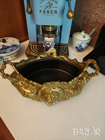 Масивна антикварна  бронзова фруктиера , снимка 4 - Декорация за дома - 51769826