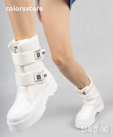 Равни апрески - бели - AP1, снимка 2 - Дамски боти - 43056758