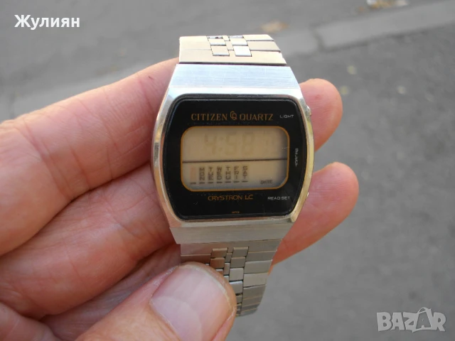 КОЛЕКЦИОНЕРСКИ РЕТРО ЕЛЕКТРОНЕН CITIZEN CRYSTRON LC, снимка 4 - Антикварни и старинни предмети - 51141595