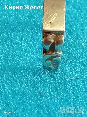 Винтидж сребърен пръстен майсторска орнаментика плочка за гравиране 35439, снимка 4 - Пръстени - 52719020