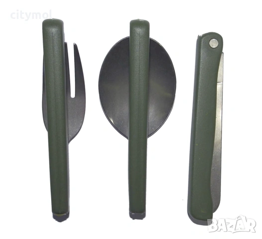 Туристически кoмплект вилица, лъжица и нож сгъваеми, снимка 2 - Ножове - 53335156