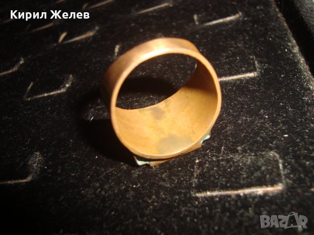 СТАРО БИЖУ МЕДЕН РЪЧНО ИЗРАБОТЕН и ОРНАМЕНТИРАН КЛАСИЧЕСКИ МОДЕЛ МАСИВЕН ПРЪСТЕН РЯДЪК 22258, снимка 10 - Пръстени - 33136057