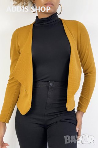 Дамско сако (блейзър) с ревер и джобове с цип, 3цвята - 024, снимка 3 - Сака - 43597712