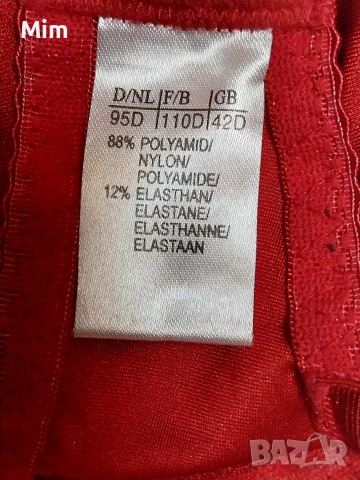 95 D Червен дантелен сутиен , снимка 6 - Бельо - 53137564