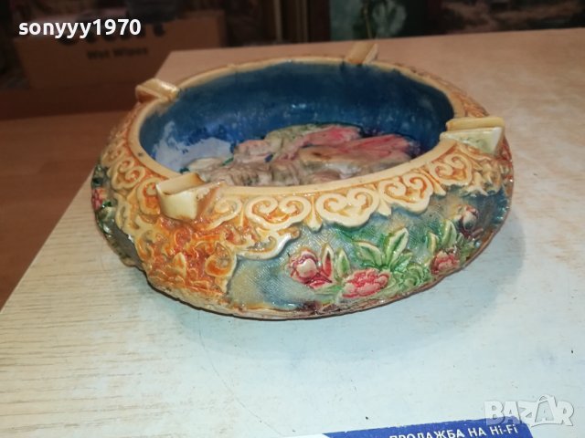 ГОЛЯМ КРАСИВ СТИЛЕН ПЕПЕЛНИК ОТ ФРАНЦИЯ 1911231127, снимка 10 - Антикварни и старинни предмети - 43056521