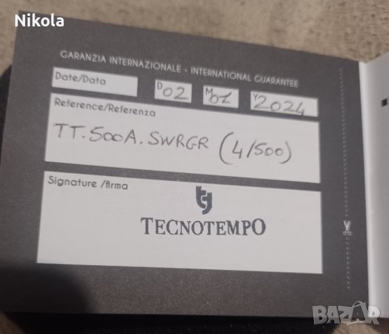 Италиански автоматичен водолазен часовник Tecnotempo Seawaves 500 м, снимка 11 - Мъжки - 43682912