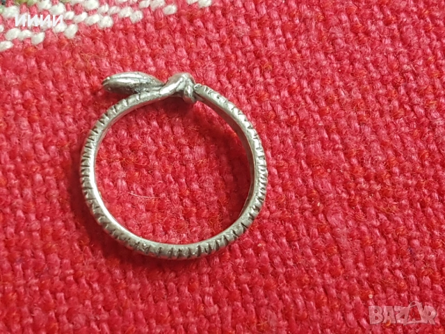 Сребърен пръстен змия, снимка 3 - Пръстени - 53368437