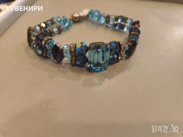 Синя гривна с камъни, снимка 1