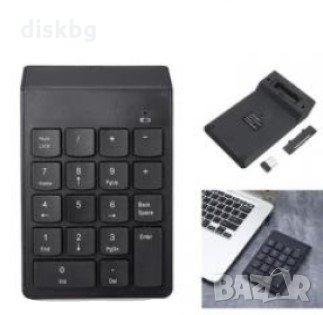 Нова безжична цифрова клавиатура, черна, снимка 1 - Клавиатури и мишки - 32704964