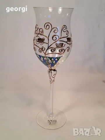 Дизайнерска ръчноизрисувана чаша за вино Nagel уникат 