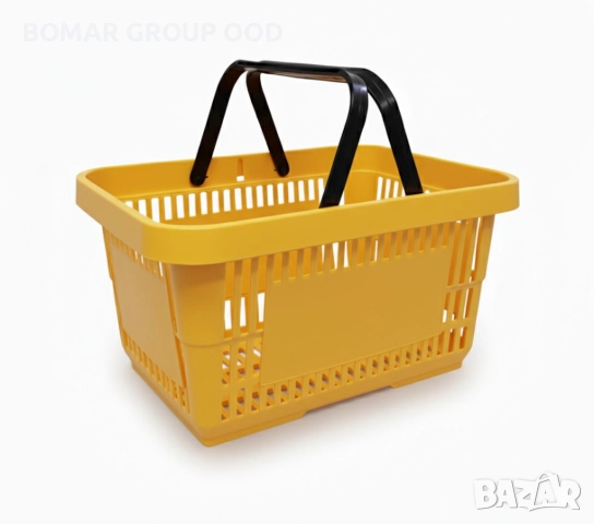 Пластмасова кошница 22 литра жълт мат