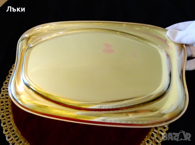 Бронзов съд за сервиране,плато 34 см. , снимка 3 - Антикварни и старинни предмети - 39999026