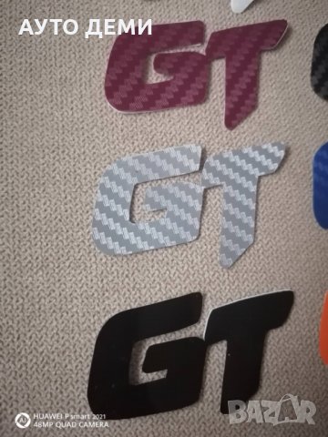 Различен цвят карбон стикер лепенка с надпис GT за кола автомобил джип ван бус, снимка 9 - Аксесоари и консумативи - 33060102