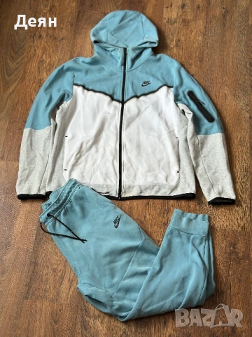 Nike fech fleece tracksuit baby blue светло син