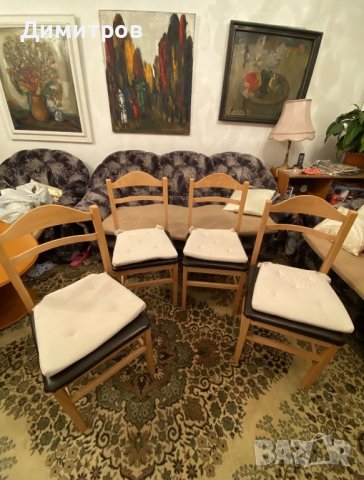 Продавам Комплект маса с 4 стола - като нови , снимка 5 - Маси - 43726469