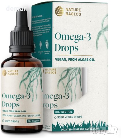 Nature Basics® Масло от водорасли Omega3 витамин D3 - капки с цитрусов вкус - 100 мл