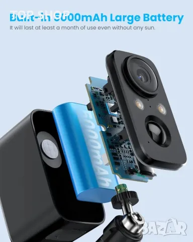 FOAOOD Безжични камери за сигурност на открито със слънчеви панели Камери за домашна сигурност, Дома, снимка 4 - HD камери - 48925486