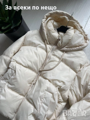 Дамско Бежово Зимно Яке С Качулка Код EN39, снимка 2 - Якета - 52511512