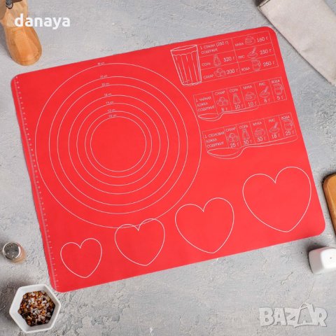 2534 Кухненска силиконова подложка за месене точене печене, 2 размера