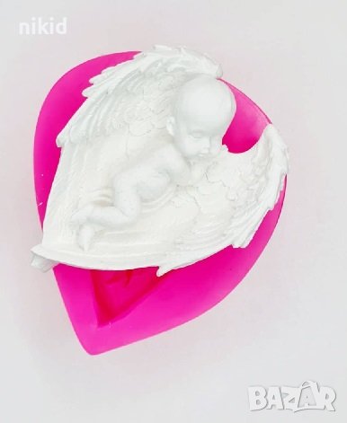 3d Ангел бебе спящо в крила дълбок силиконов молд форма декорация и украса торта фондан гипс пита