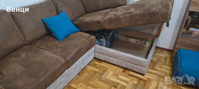 Ъглов диван със функция сън, снимка 3 - Дивани и мека мебел - 52791881