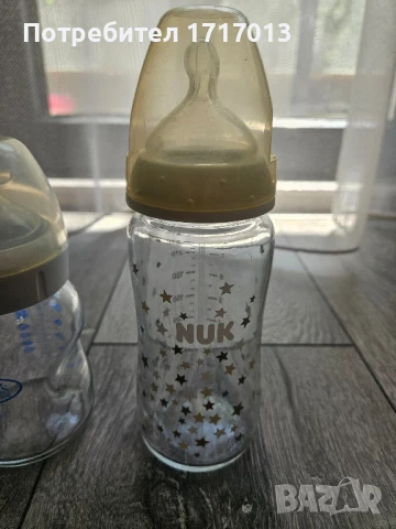 Стъклени шишета Nuk и Dr Brown’s – 240 и 150 мл + подарък , снимка 3 - Прибори, съдове, шишета и биберони - 50795843