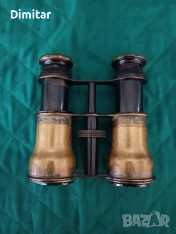 Античен бинокъл от месинг, театрален модел, около 1900 г., снимка 2 - Антикварни и старинни предмети - 52302673