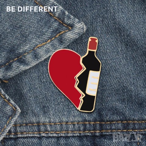 Брошка Вино и любов, снимка 1