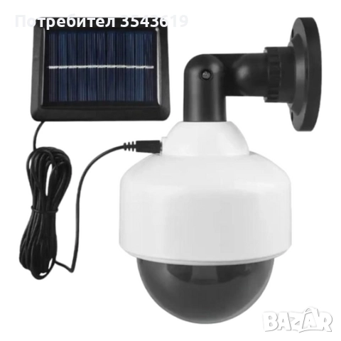 LED Соларна фалшива камера лампа със соларен панел сензор за движение, снимка 5 - Соларни лампи - 51798202