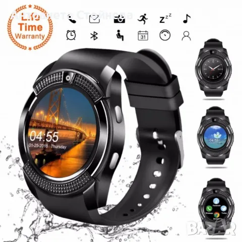 Смарт часовник Smart watch V8 с bluetooth, камера и SIM карта SMW46