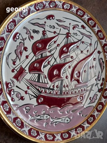 Гръцка декоративна чиния за стена ръчна изработка , снимка 2 - Декорация за дома - 35626324